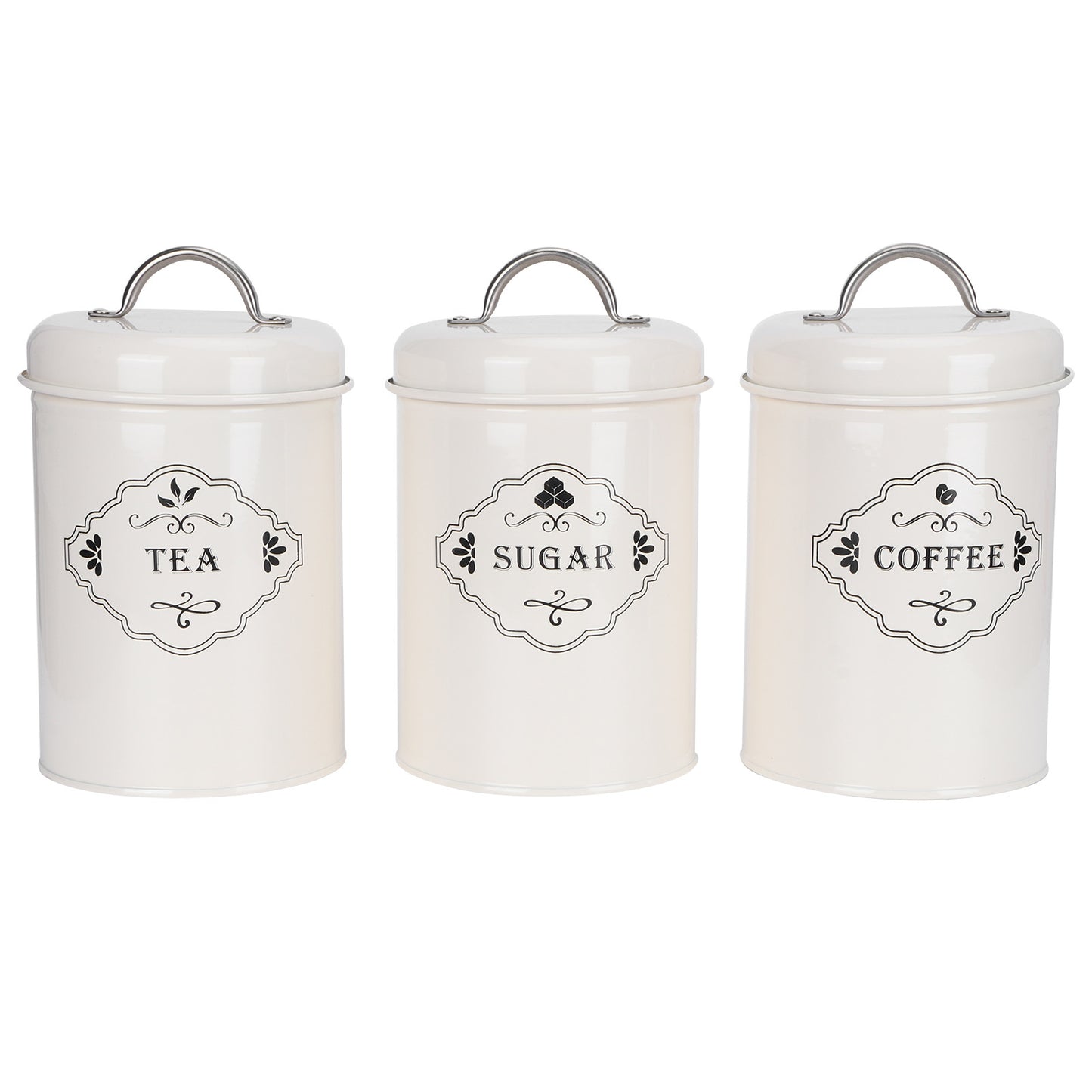 3Pcs/Set Kitchen Storage Jars Sugar Coffee Tea Canisters Food Sealed Storage Container