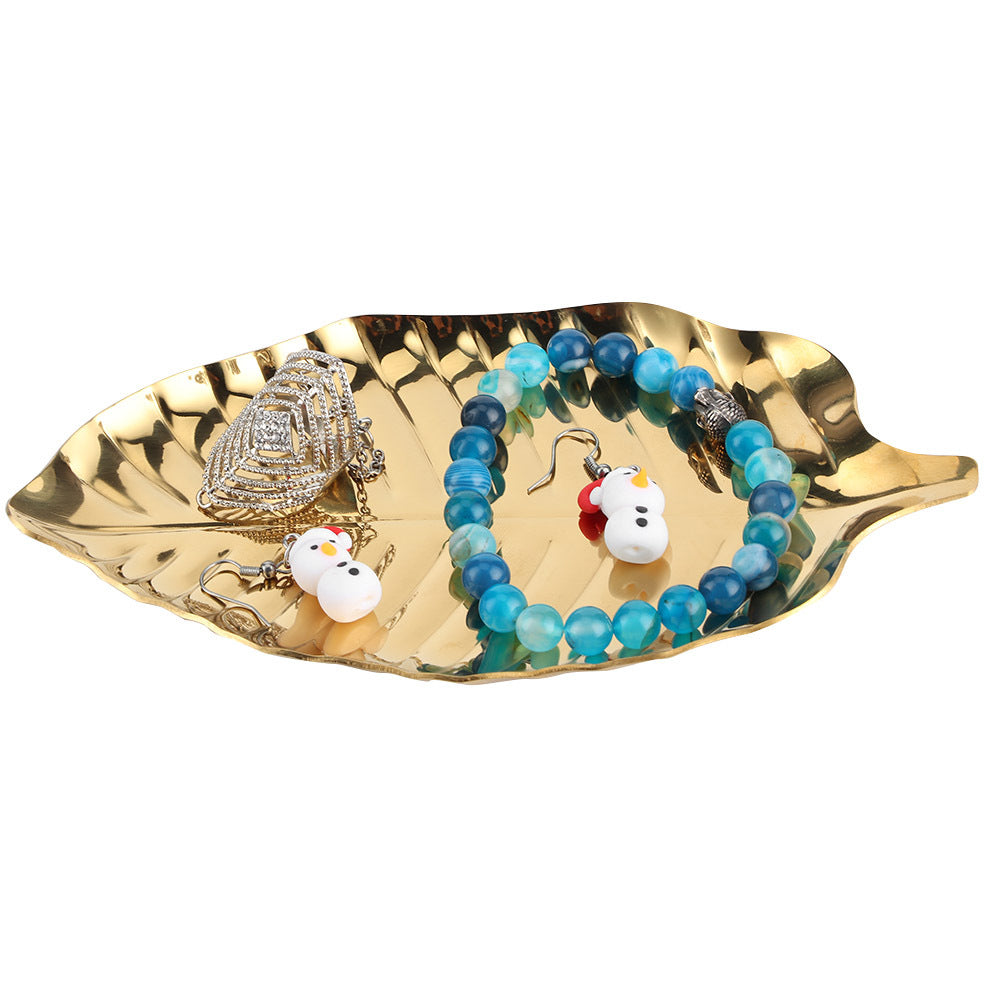 Nordic Style Leaf Shaped Necklace Jewelry Display Tray Storage Organizer Decorative Props